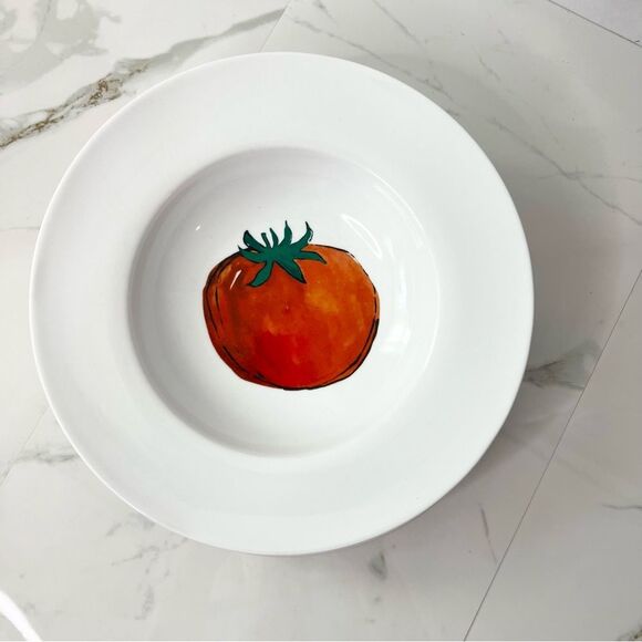 Crate & Barrel Tomato 5 Piece Pasta Serving Bowl & 4 Individual Pasta Bowls - Picture 11 of 15